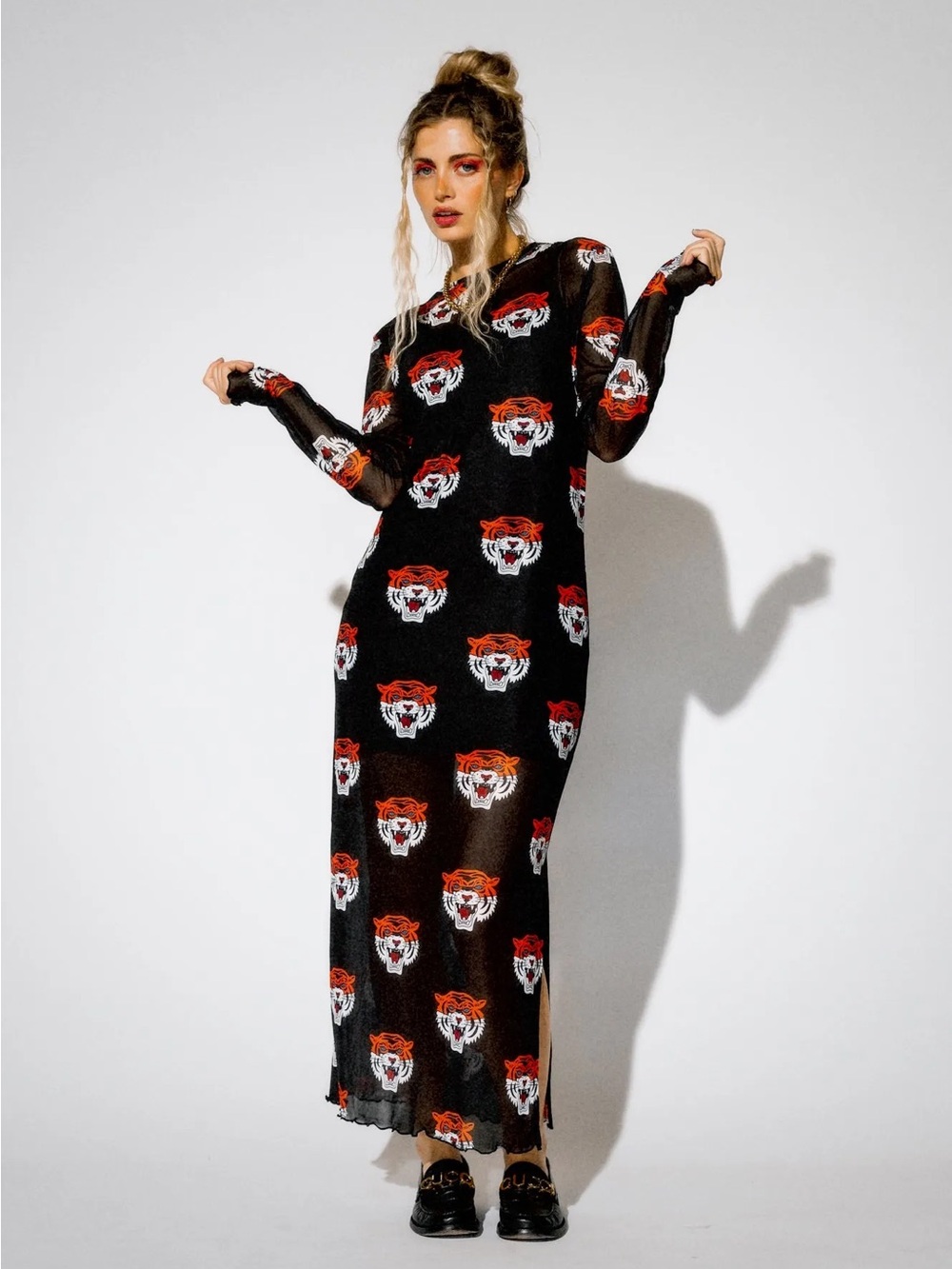 Dressed in Lala Mad About You Mesh Dress in Tigress